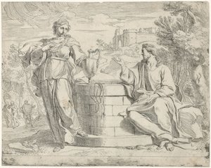 Kristus og den samaritanske kvinde af Jan de Pape (rejected attribution)