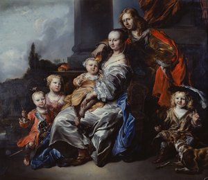 Portræt af en hollandsk familie af Jan or Joan van Noordt