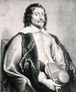 Nicolas Lanier (f.1588) graveret af Lucas Vostermans (gravering) af Jan the Elder (after) Lievens