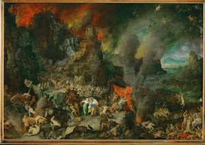 Aeneas og sibyllen i Hades (maleri på kobber) af Jan the Elder Brueghel