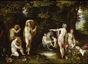 Diana og Actaeon, ca 1595 af Jan the Elder Brueghel