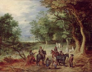 Feltlejr i en lysning, 1607 af Jan the Elder Brueghel
