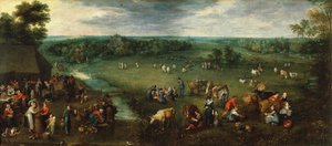 Peasant Life, ca. 1621 (olie på lærred) af Jan the Elder Brueghel