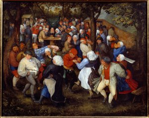 Rosefesten eller bryllupsdansen. Maleri af Jan I Brueghel Dit De Velours (1568-1625) Ec. Flam af Jan the Elder Brueghel