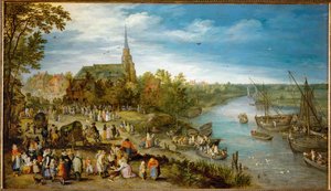Landsbyfest i Schelle af Jan the Elder Brueghel