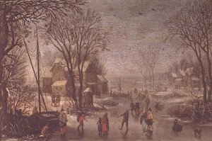 Vinterscene af Jan the Elder Brueghel