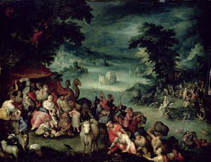 Den store oversvømmelse (olie på kobber) af Jan the Elder copy Brueghel