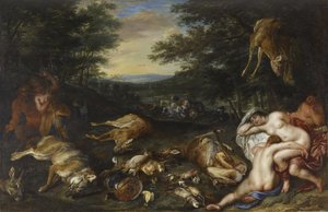 Diana og hendes nymfer efter deres jagt, 1630-39