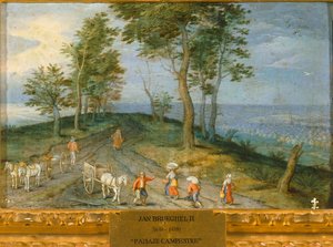Landskab med bønder ... (olie på lærred) af Jan the Younger Brueghel