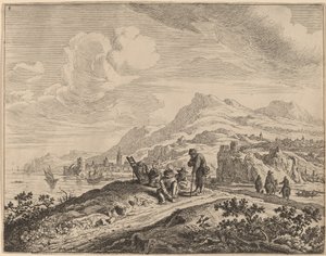 Udsigt over floden Rhinen af Jan van Aken after Herman Saftleven