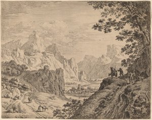 Udsigt over floden Rhinen af Jan van Aken after Herman Saftleven