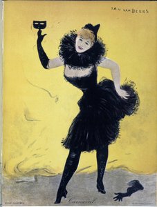 Karneval, omslag til "Revue illustrée", af Jan Vanbeers, sd. 19. århundrede af Jan van Beers