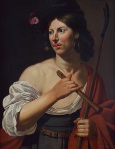 Hyrdedreng med en skurk og en fløjte (olie på lærred) af Jan van Bijlert or Bylert