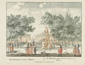 Venus-springvandet i den store have ved Het Loo-paladset Gesichte van het Famous Loo som andre kongehuse (serietitel) Admirandorum quadruplex spectaculum (serietitel)