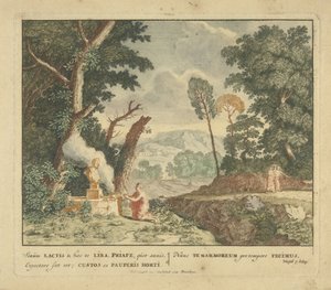 En kvinde bringer et offer til Priapus Scener fra Virgils digtsamling Bucolica (serietitel)