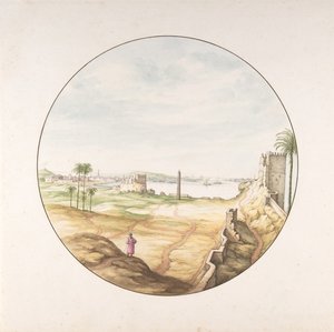 Udsigt over Obelisken af Thutmosis III set fra Alexandrias mure, slutningen af det 17.-begyndelsen af det 18. århundrede af Jan van Call