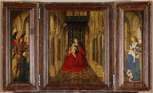 Troning af Sankt Maria (maleri på træ) af Jan van Eyck