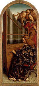 Gent-altertavlen. Adoration of the Mystic Lamb: Music-making Angels, 1432. af Jan van Eyck