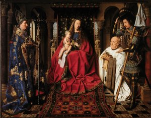 Jomfru og barn med Canon van der Paele af Jan van Eyck