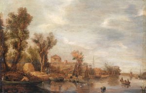 Udsigt over floden af Jan van Goyen (follower of)