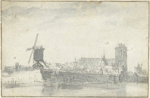 Udsigt over Dordrecht fra vandet af Jan van Goyen (possibly)