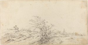 Rytter blandt klitterne af Jan van Goyen