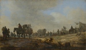 Landskab med en bondevogn af Jan van Goyen