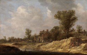 Landskab med landsbyboere af Jan van Goyen