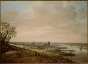 Panoramalandskab med udsigt over Arnhem af Jan van Goyen