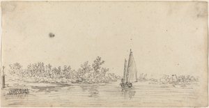 Sejlbåd på en flodmunding af Jan van Goyen