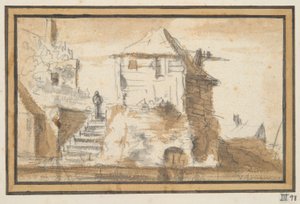 To Bygninger med Trappe af Jan van Goyen