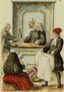 En auktion (wc på papir) af Jan van Grevenbroeck