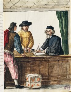 Fremragende købmand, illustration fra illustreret bog med venetianske dragter, af Jan Grevenbroeck (1731-1807), akvarel, Italien af Jan van Grevenbroeck