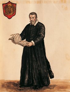 Italien, Venedig, Portræt af den italienske komponist Claudio Monteverdi (1567 - 1643) af Jan van Grevenbroeck