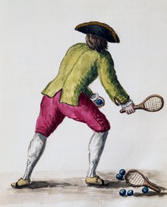 Mand leger med ketsjer og bolde, fra The Illustrated Book of Venetian Costumes, Italy af Jan van Grevenbroeck