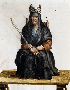 Troldkvinde, illustration fra kostumer af venetianere i næsten alle aldre, flittigt indsamlet og malet i det 18. århundrede, Giovanni di Grevembroch (1731-1807) af Jan van Grevenbroeck