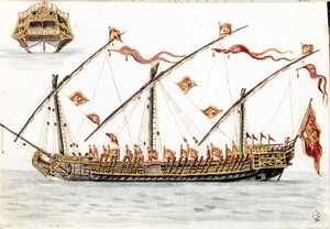 Venetiansk galesus. Akvareltegning og blæk fra manuskriptet "Venitianernes skikke"" af Jan van Grevenbroeck (eller Giovanni Grevembroch (Grevenbroch) (1731-1807) af Jan van Grevenbroeck
