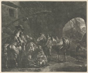 Mor til to børn af Jan van Huchtenburg