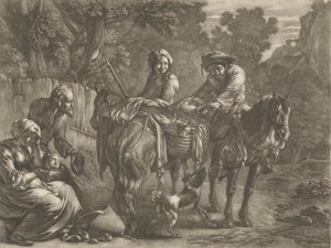 Pillagers, der røver en bonde og hans kone af Jan van Huchtenburg