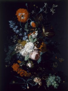 Stilleben med blomster og frugt af Jan van Huysum
