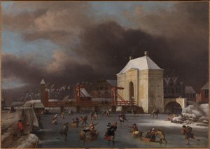 Udsigt over Heiligewegspoort i Amsterdam, ca. 1660-80 (olie på lærred) af Jan van III Kessel