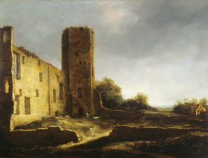 Ruinerne af slottet Egmond aan den Hoef nær Alkmaar af Jan van Kessel