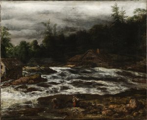 Bjerglandskab med vandfald af Jan van Kessel d.Æ.