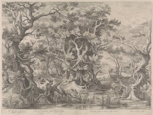 Johannes Døberen beder i et sumplandskab