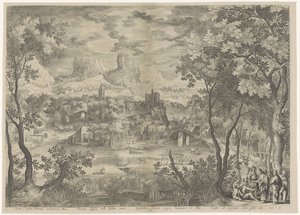Landschap met Christus die een dæmon uddrijft ved en stomme mand Han kaster den elendige Lord Cacodaemona ud, besat af myten udtaler han veltalende ord til ånderne. Royal