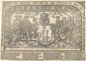 Filip den smukkes seks børn: Eleanor af Castilien, Charles V, Isabella af Østrig, Ferdinand I, Mary og Catherine, ca. 1523 af Jan van Nieulandt