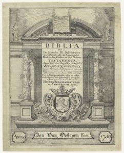 Titelblad til en bibel fra 1721 af Jan van Oosterom