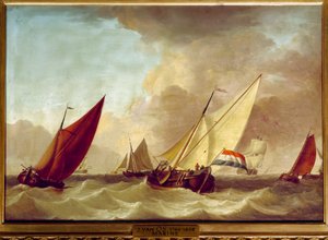 Marinemaleri af Jan van Os (1744-1808) 1700-tallet søn. 0,52 x 0,73 m
