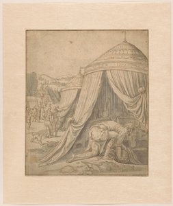 Acham begraver den stjålne ejendom af Jan van Scorel (school of)
