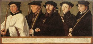 Fem medlemmer af Utrecht Brotherhood of Jerusalem Pilgrims, ca 1541 af Jan van Scorel